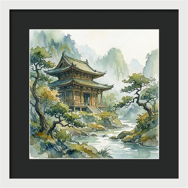 Serene Temple Amidst Nature