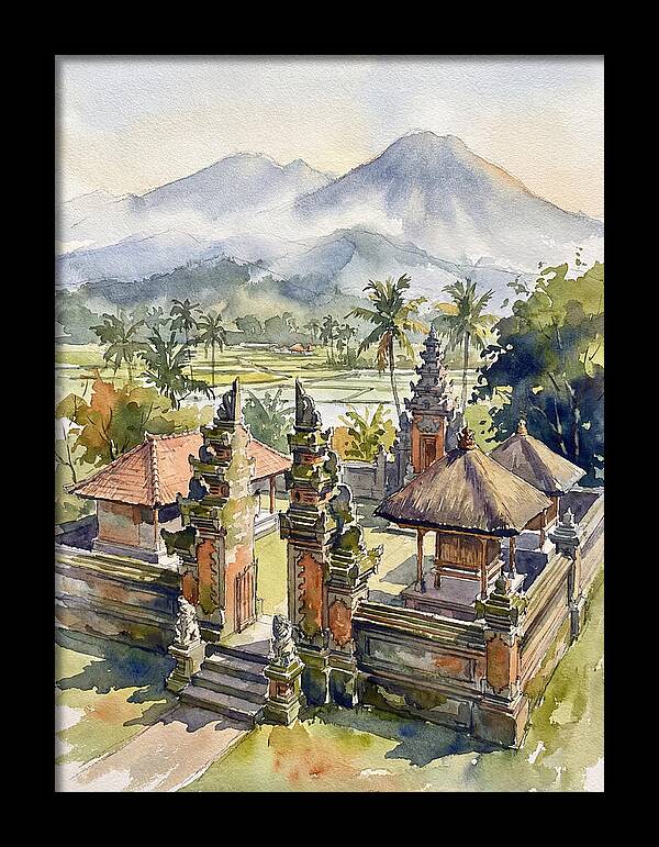 Serene Temple Reflections In Bali