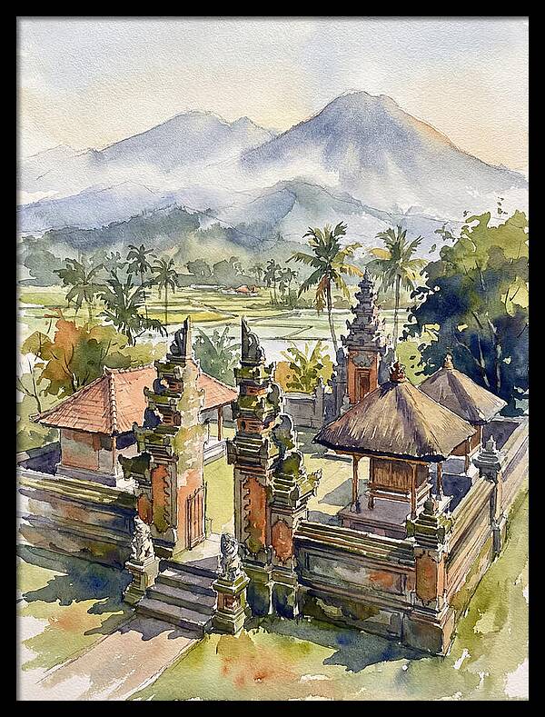 Serene Temple Reflections In Bali