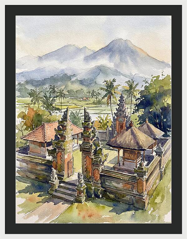 Serene Temple Reflections In Bali