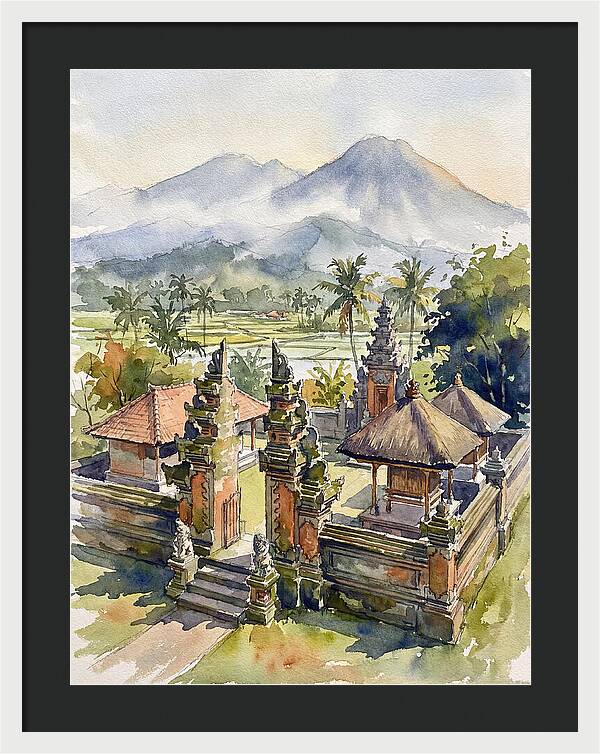 Serene Temple Reflections In Bali
