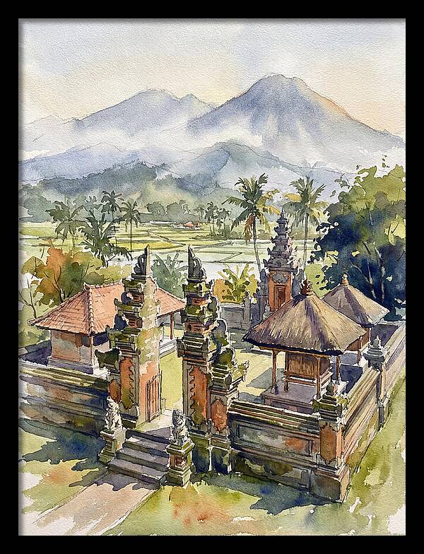 Serene Temple Reflections In Bali