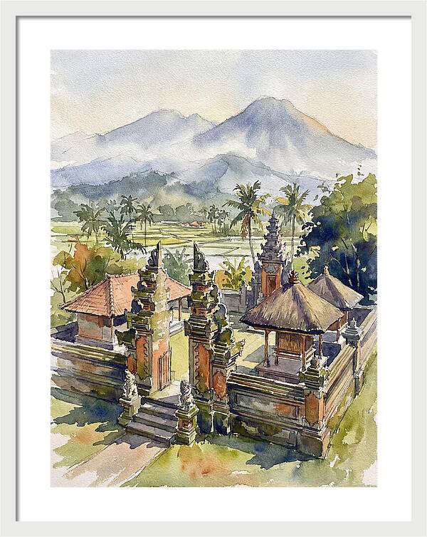 Serene Temple Reflections In Bali