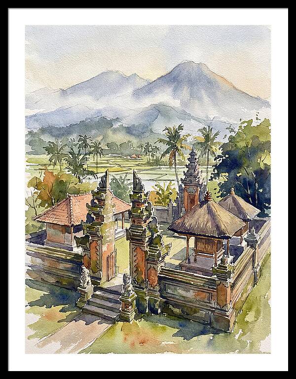 Serene Temple Reflections In Bali
