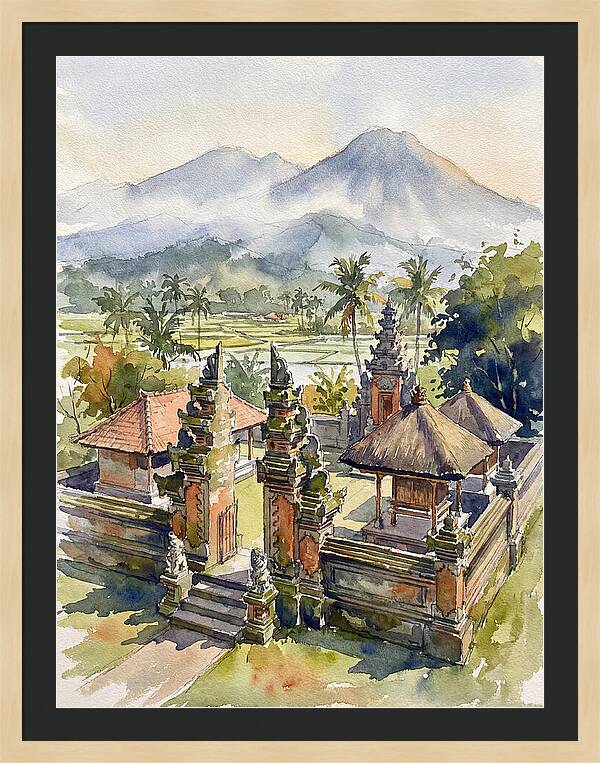 Serene Temple Reflections In Bali