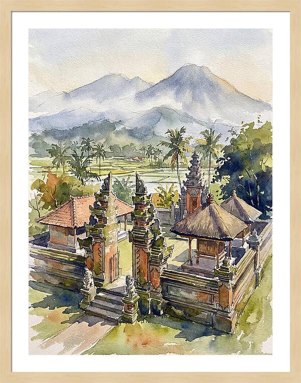 Serene Temple Reflections In Bali