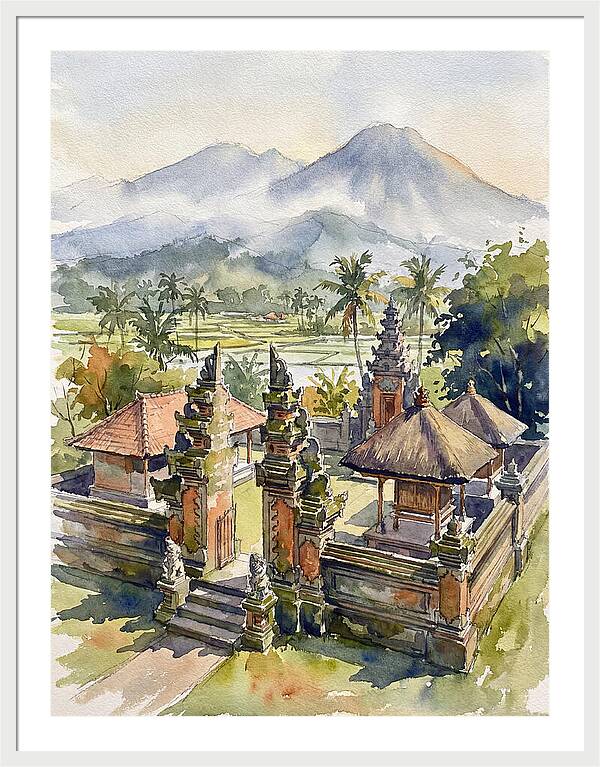 Serene Temple Reflections In Bali
