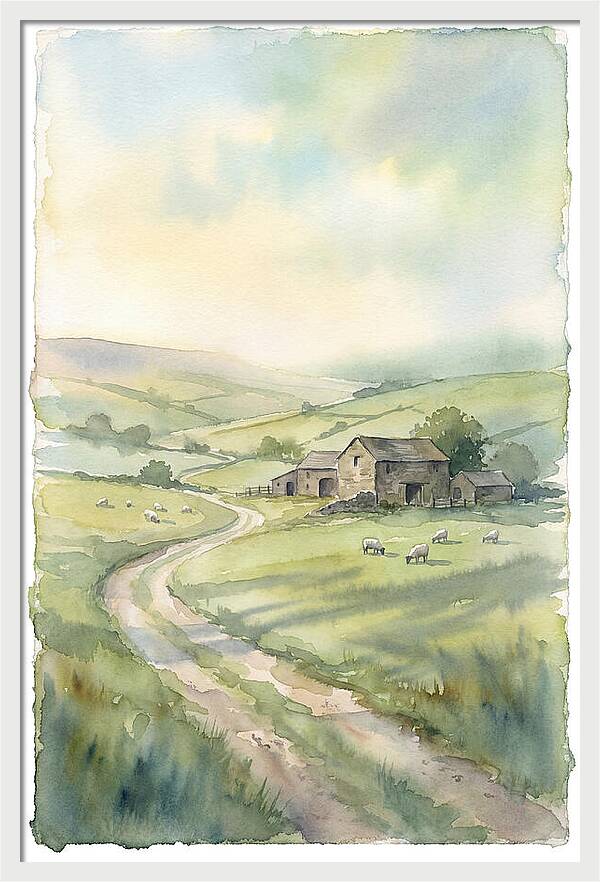 Serene Watercolor Landscape