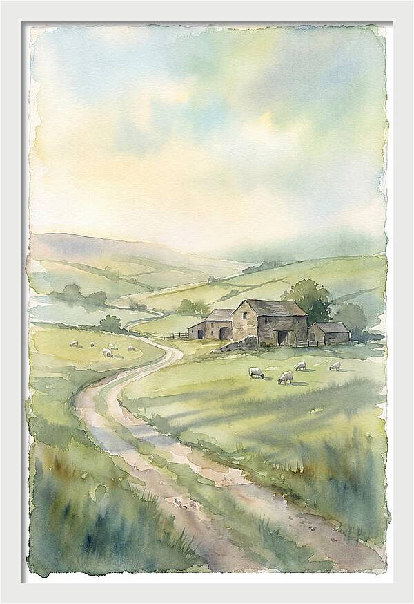 Serene Watercolor Landscape