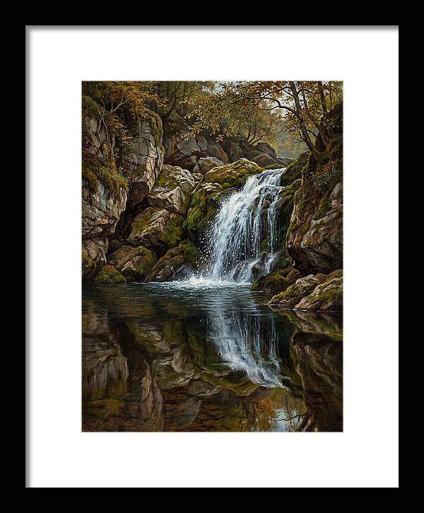 Serene Waterfall Reflection