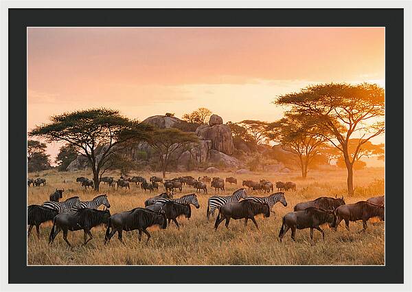 Serengeti Migration At Dusk