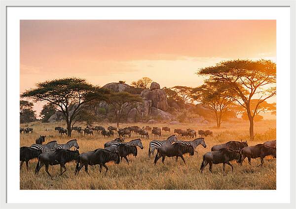 Serengeti Migration At Dusk