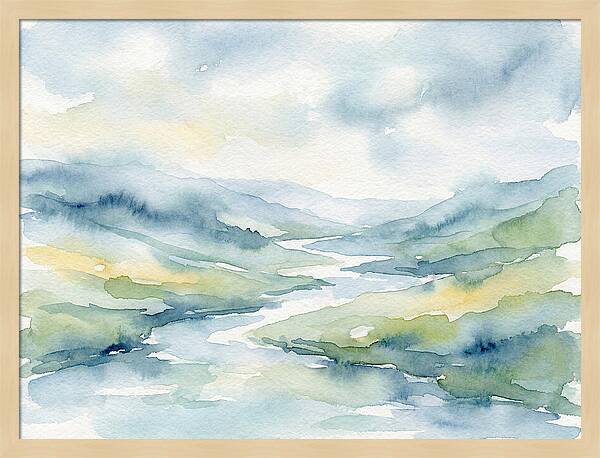 Serenity Landscape Watercolor