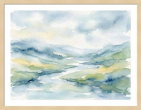 Serenity Landscape Watercolor