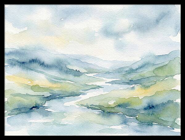 Serenity Landscape Watercolor