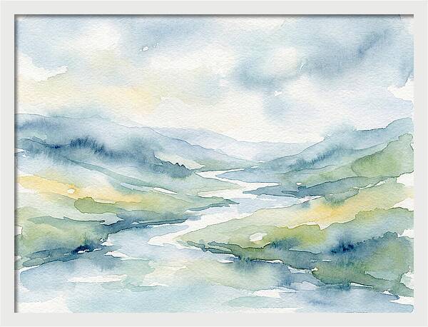 Serenity Landscape Watercolor