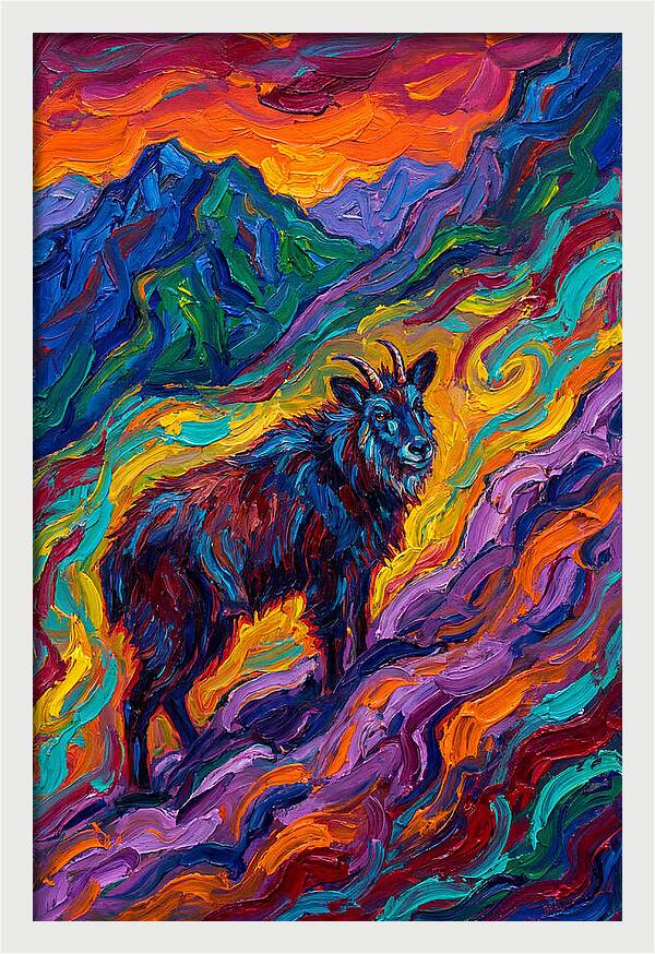 Serow In Vibrant Landscape