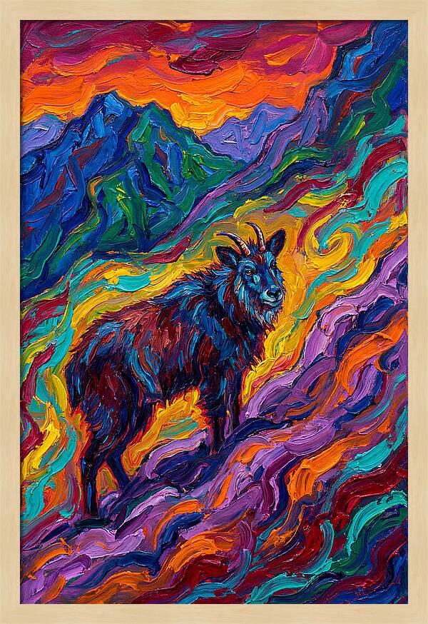 Serow In Vibrant Landscape