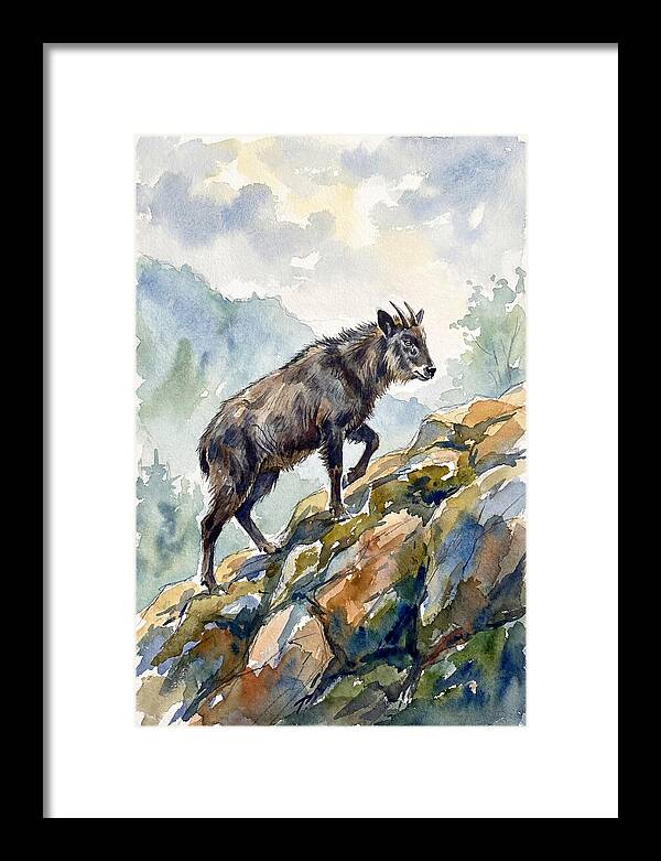 Serow On Rocky Terrain