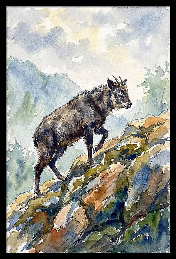 Serow On Rocky Terrain