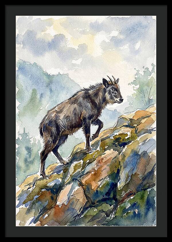 Serow On Rocky Terrain