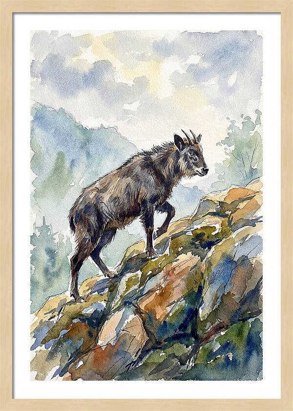 Serow On Rocky Terrain