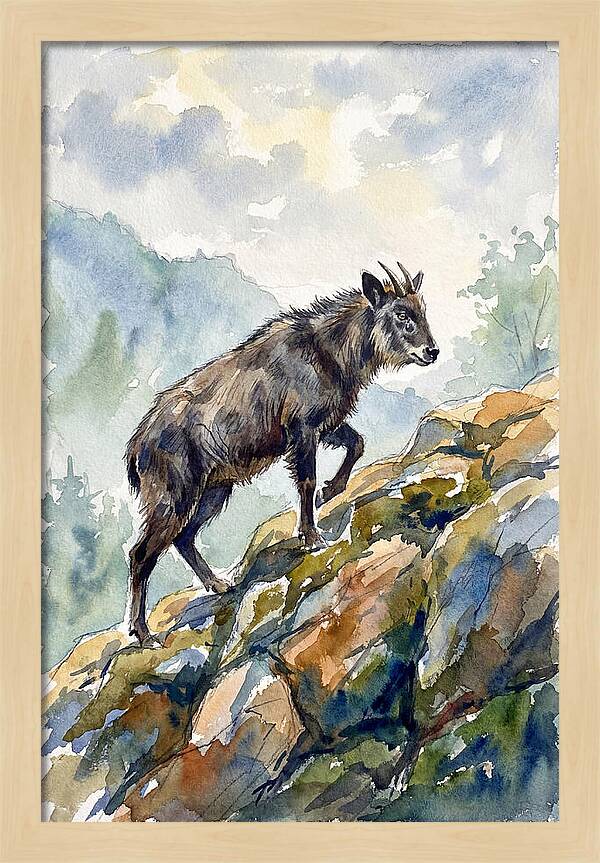 Serow On Rocky Terrain