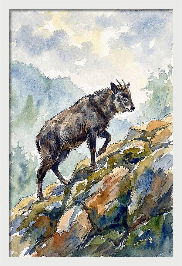 Serow On Rocky Terrain