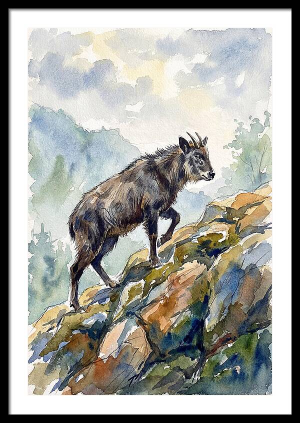 Serow On Rocky Terrain