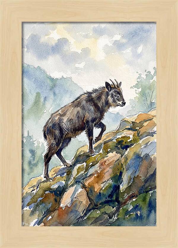 Serow On Rocky Terrain