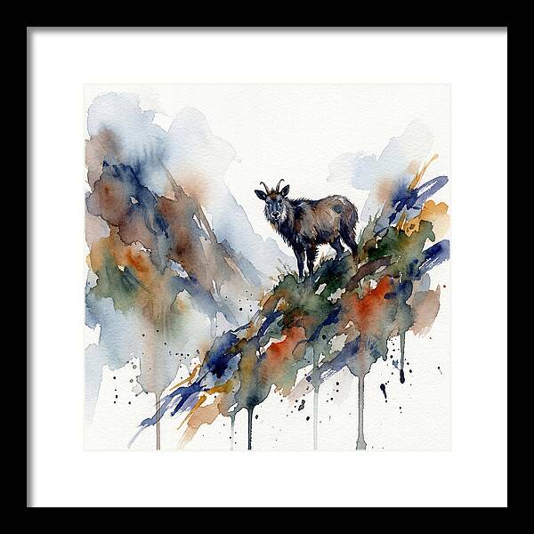 Serow Standing Proudly On A Ridge