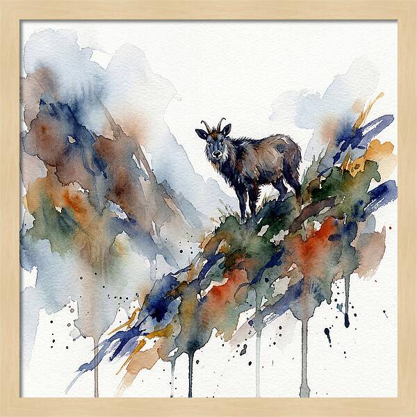 Serow Standing Proudly On A Ridge