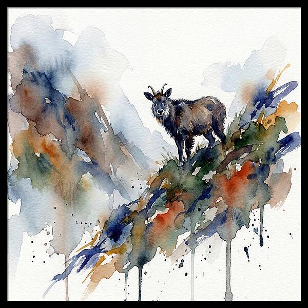 Serow Standing Proudly On A Ridge