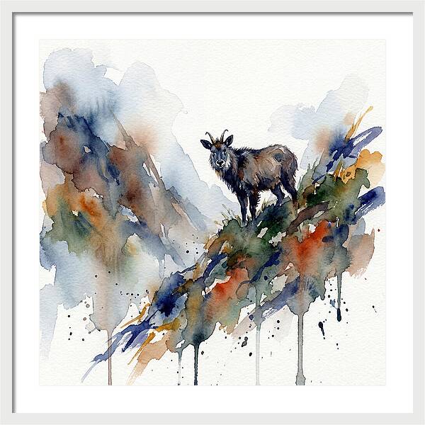 Serow Standing Proudly On A Ridge