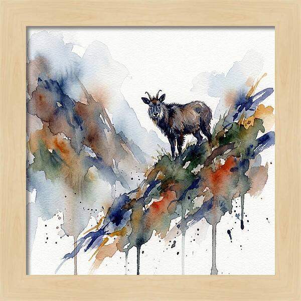Serow Standing Proudly On A Ridge