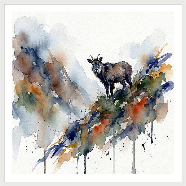 Serow Standing Proudly On A Ridge