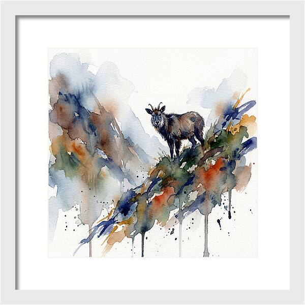Serow Standing Proudly On A Ridge
