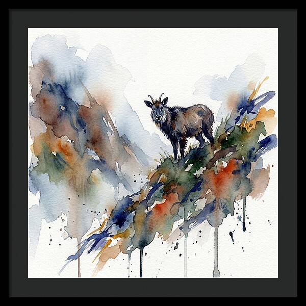 Serow Standing Proudly On A Ridge