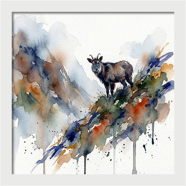 Serow Standing Proudly On A Ridge