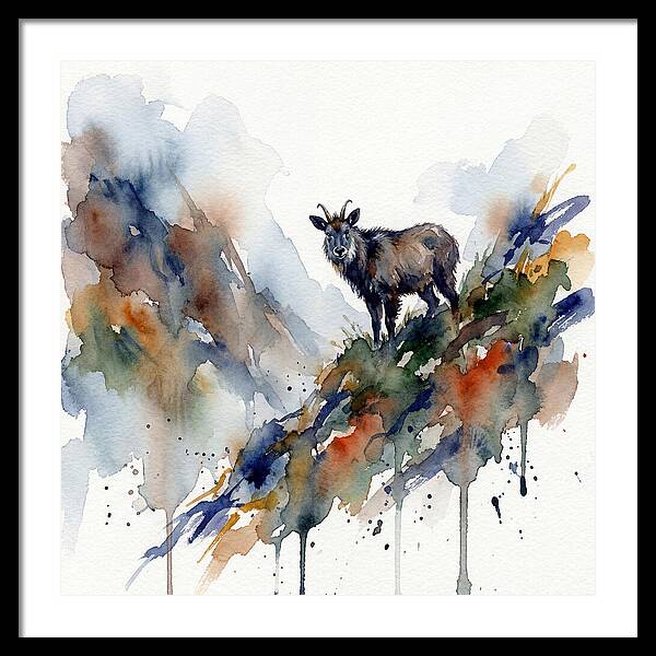 Serow Standing Proudly On A Ridge