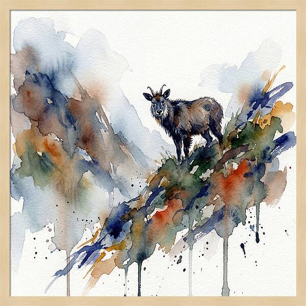 Serow Standing Proudly On A Ridge