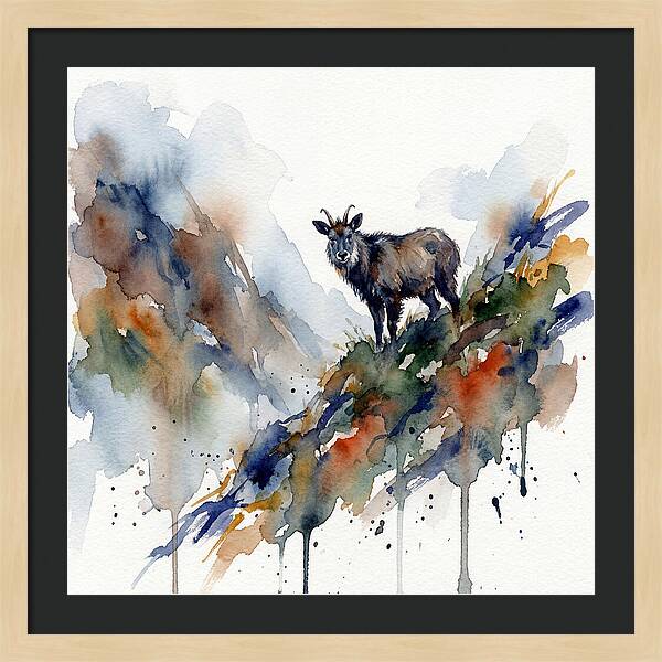 Serow Standing Proudly On A Ridge