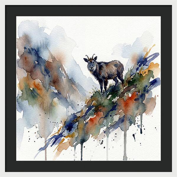 Serow Standing Proudly On A Ridge