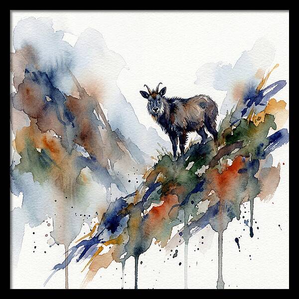 Serow Standing Proudly On A Ridge