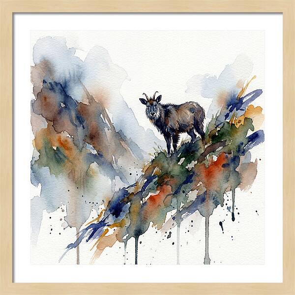 Serow Standing Proudly On A Ridge