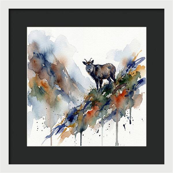 Serow Standing Proudly On A Ridge
