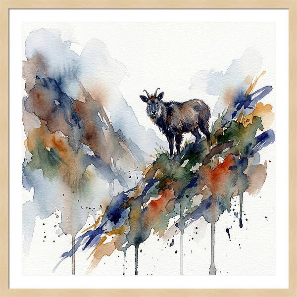 Serow Standing Proudly On A Ridge