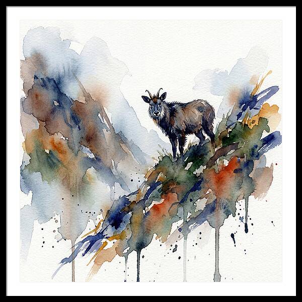 Serow Standing Proudly On A Ridge