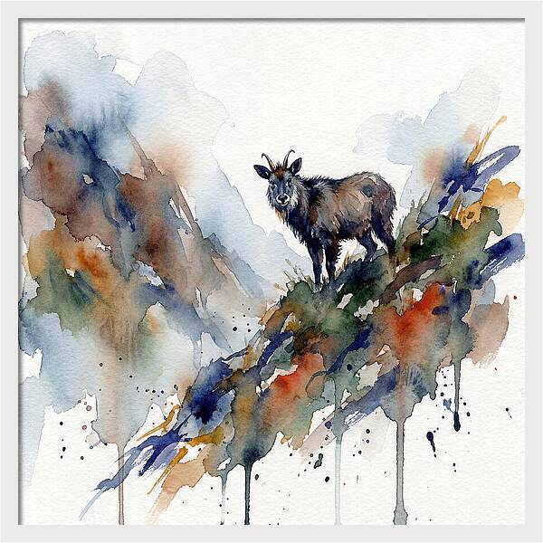 Serow Standing Proudly On A Ridge