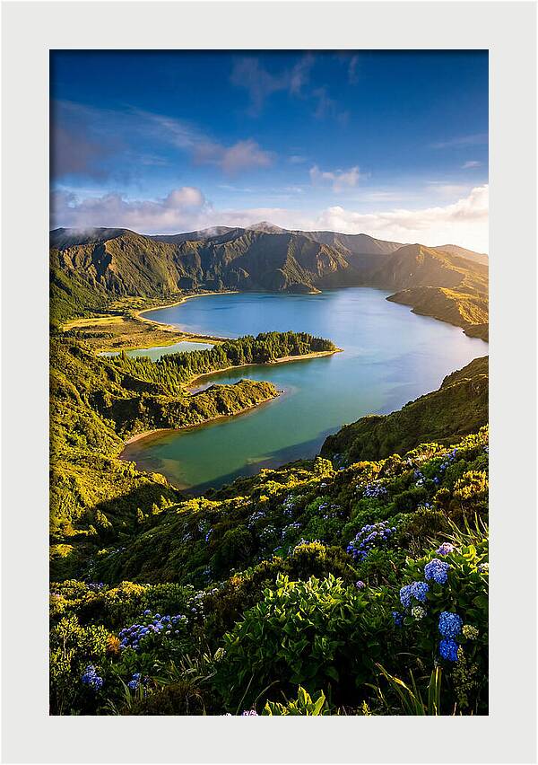 Sete Cidades Twin Lakes At Golden Hour
